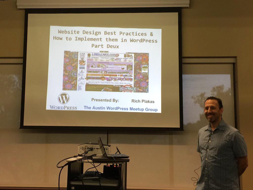 Rich Plakas Presenting at Austin WordPress Beginner Meetup May 18 2015