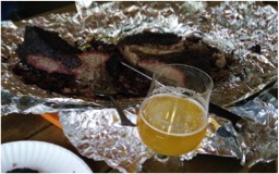Picture of a Brisket Injected with Jester King Brewery Black Metal Stout