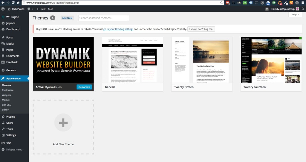 WordPress Installing New Themes Genesis Studiopress